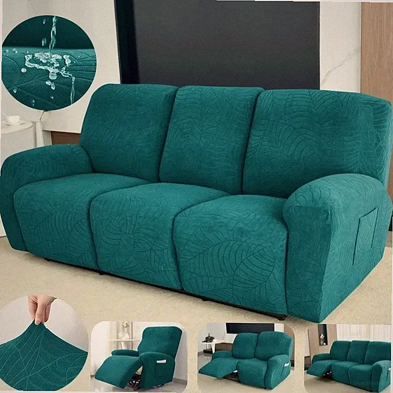 1/2/3 Seater Elastic Recliner Sofa Cover Jacquard Slipcover Couch Covers Decor