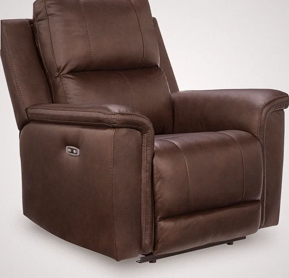 Ashley Beryton Power Recliner with Adjustable Headrest & USB Charging, Brown