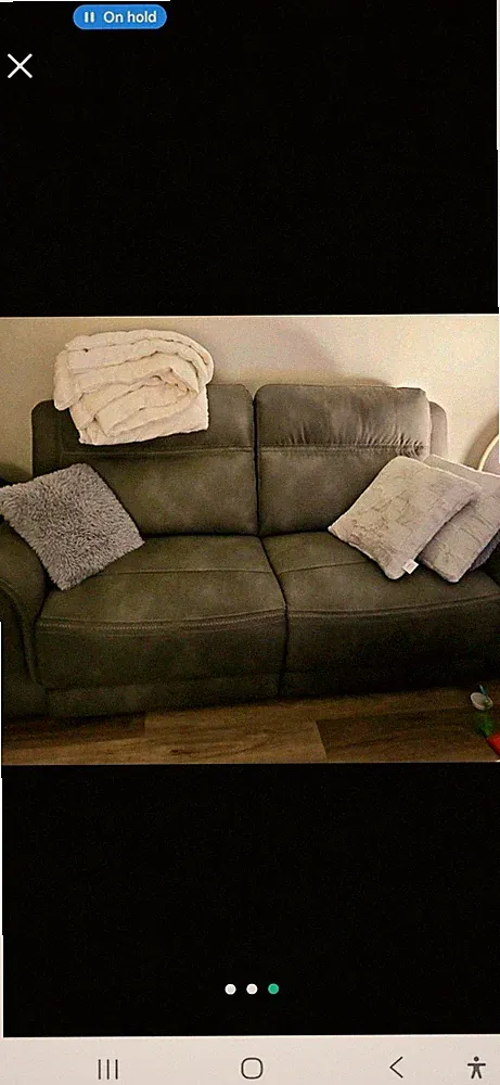 Ashley Furniture Next-Gen DuraPella 2-Seat Faux Leather Reclining Sofa in Gray