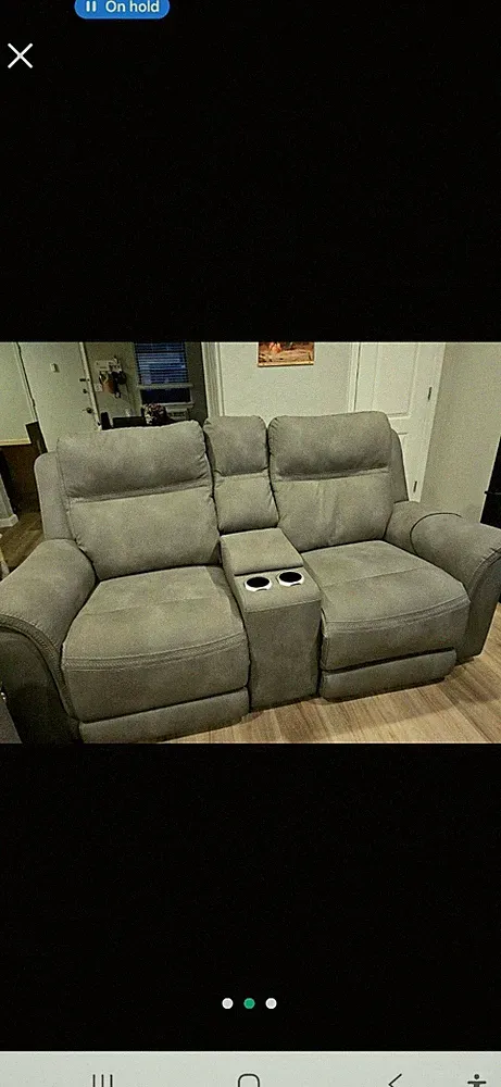 Ashley Furniture Next-Gen DuraPella Faux Leather Reclining Loveseat in Gray
