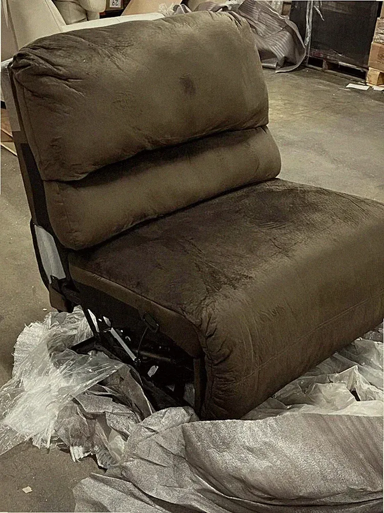 Ashley Furniture Toletta - Chocolate Zero Wall Armless Recliner middle section o