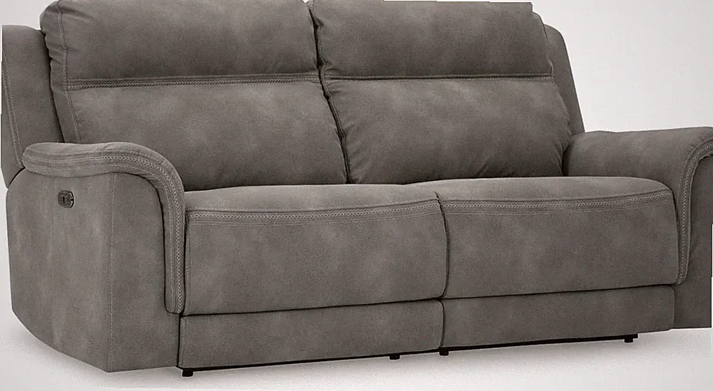 Ashley Next-Gen Durapella Power Reclining Sofa with USB, Slate Gray