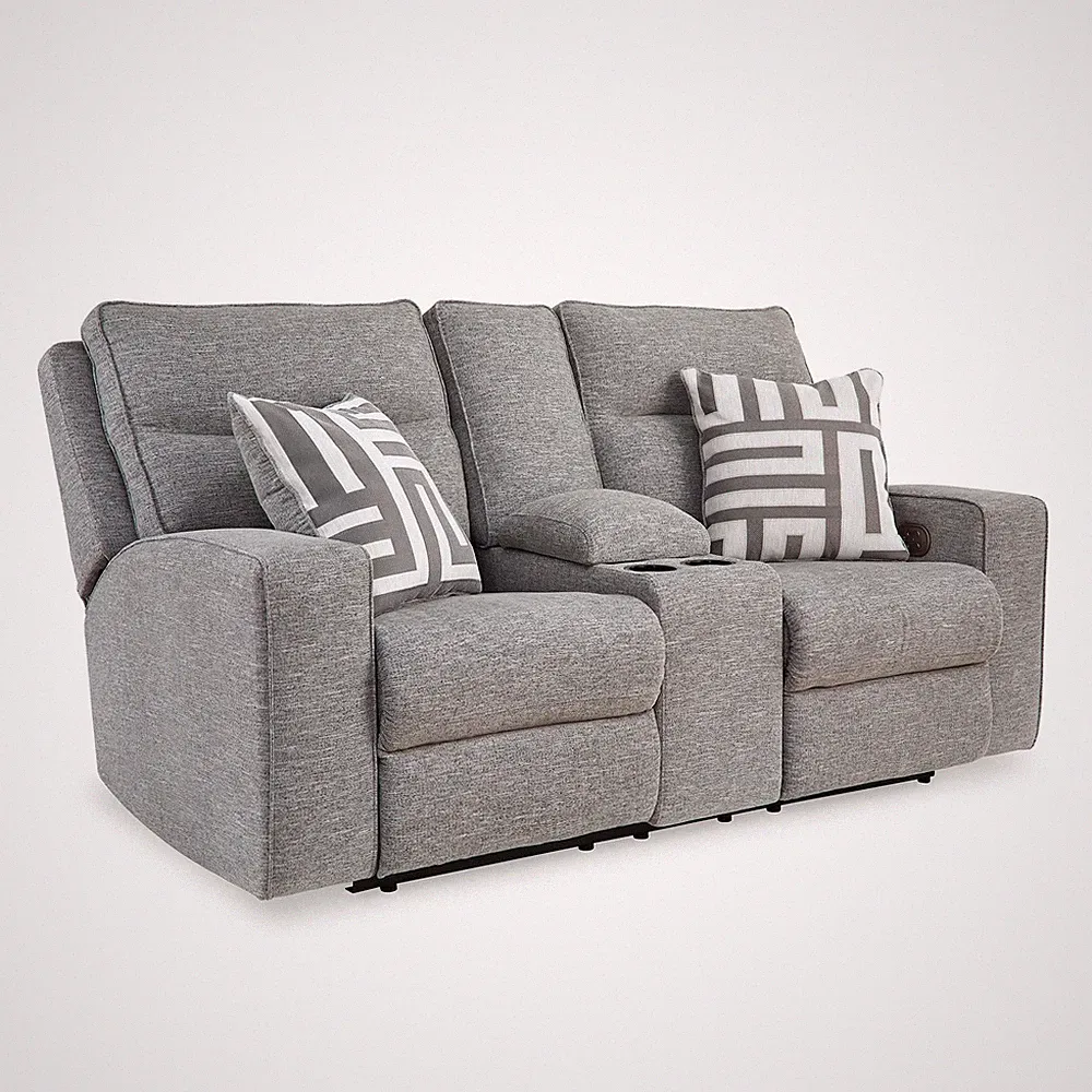 Signature Design by Ashley Biscoe Pewter Power Reclining Loveseat