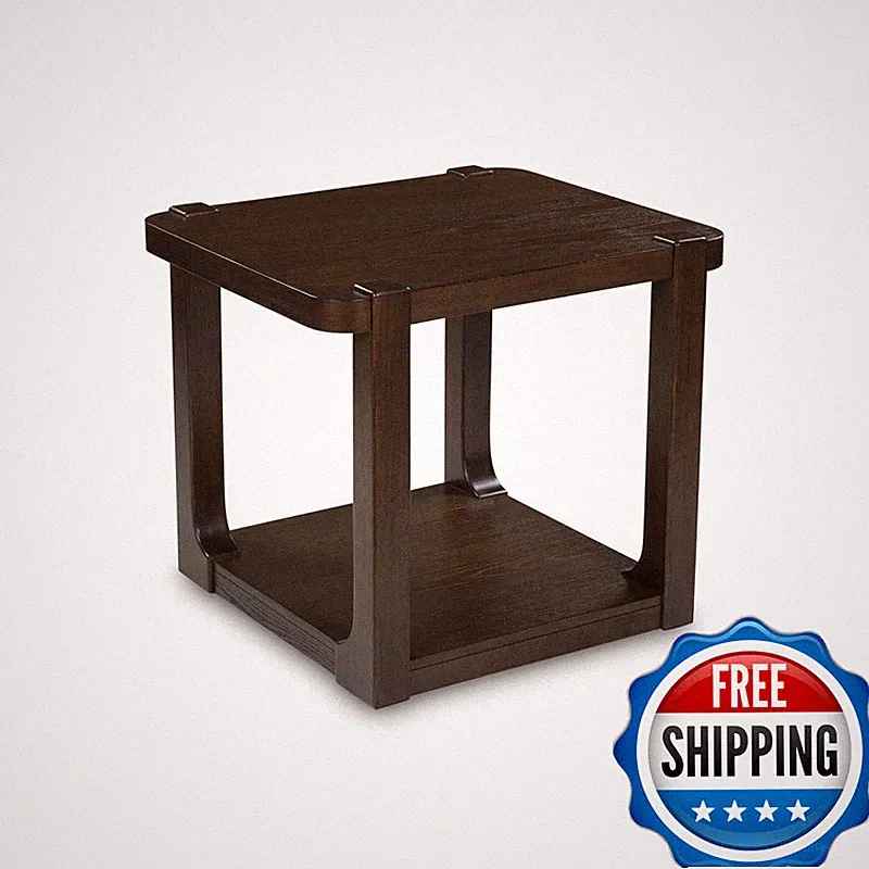 Signature Design By Ashley Breckington Contemporary End Table Lower Shelf Dark