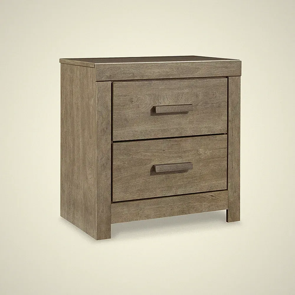 Signature Design by Ashley Culverbach 2-Drawer Nightstand - Modern Grey Night