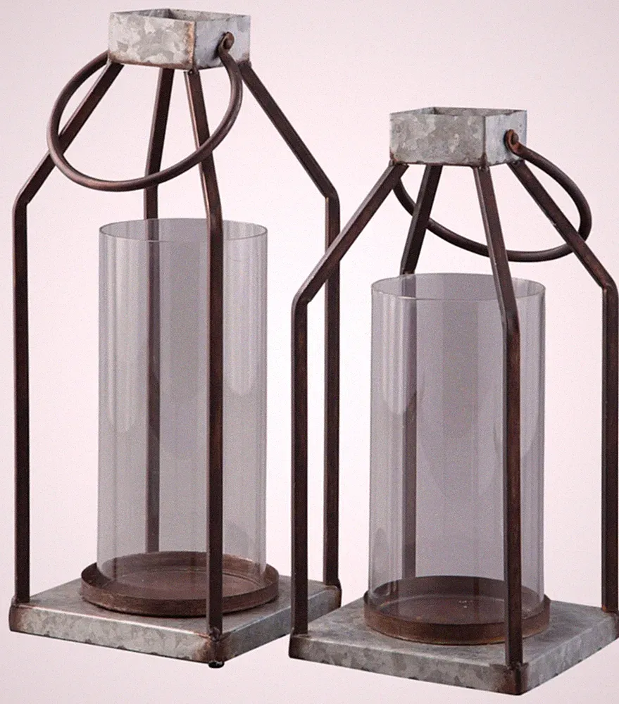 Signature Design by Ashley Diedrick Rustic Lantern 2 Count, Indoor and Outdoor