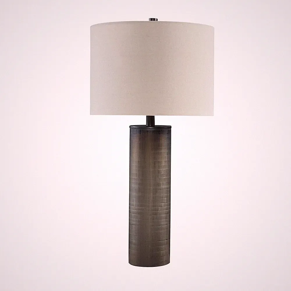 Signature Design by Ashley Dingerly Contemporary 28.25 Inch Glass Table Lamp, Br