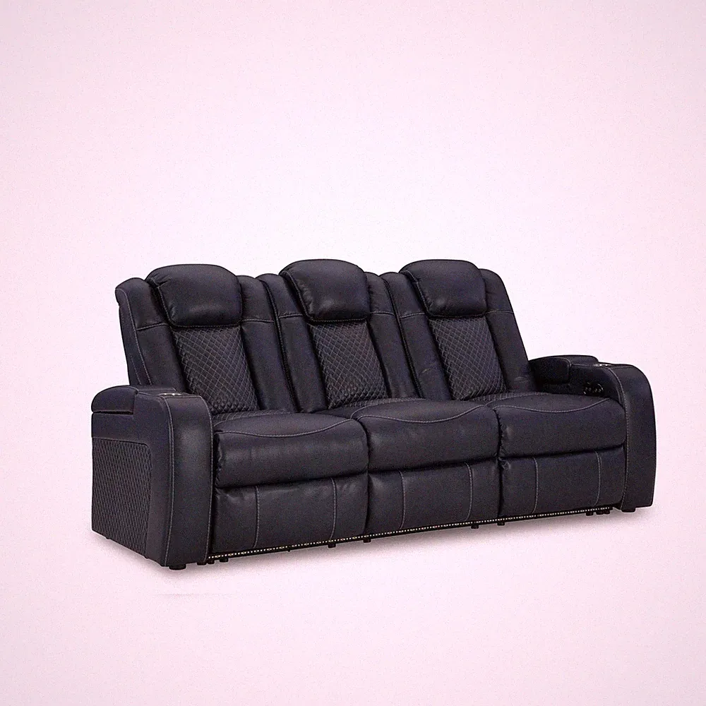 Signature Design by Ashley Fyne-Dyme Sapphire Power Reclining Sofa