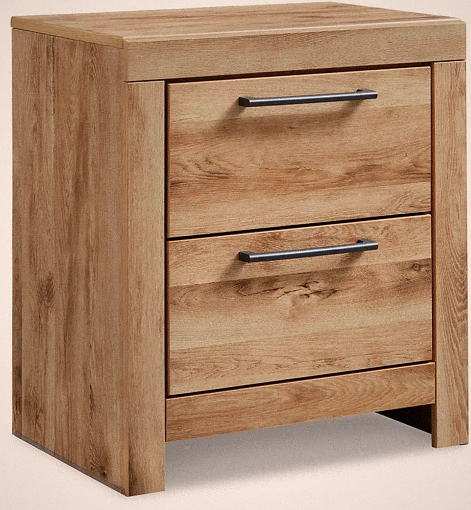 Signature Design by Ashley Hyanna Rustic Contemporary 2 Drawer Nightstand with 2