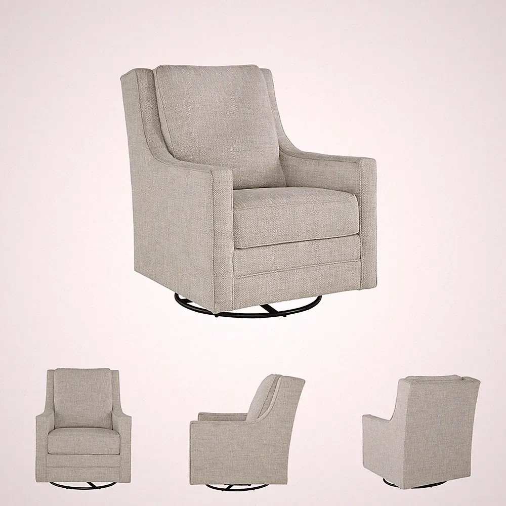 Signature Design by Ashley Kambria Fog Swivel Glider Accent Chair