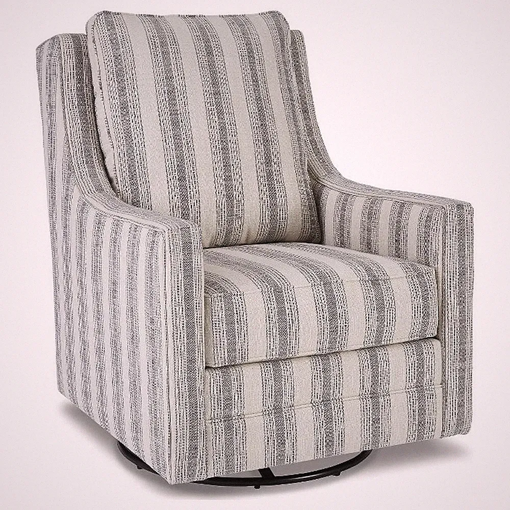 Signature Design by Ashley Kambria Swivel Glider Accent Chair in Ivory and Black