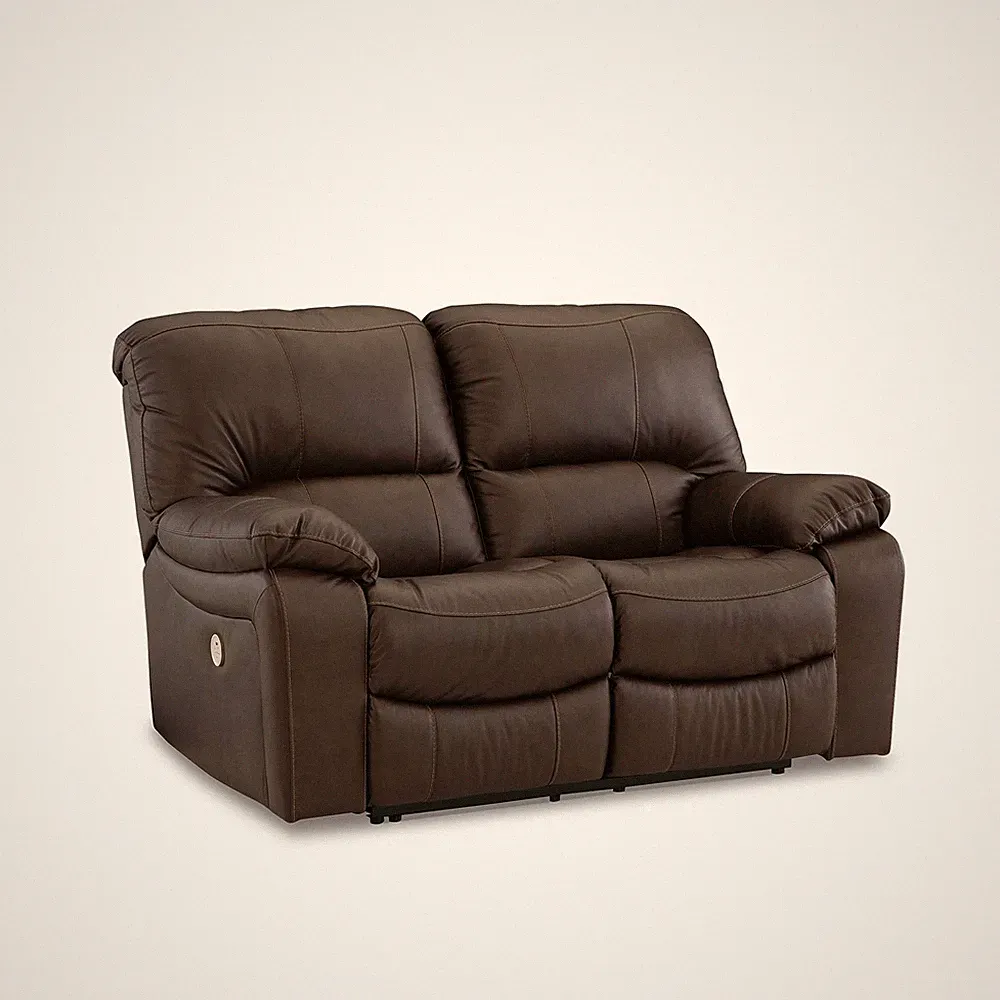 Signature Design by Ashley Leesworth Brown Power Reclining Loveseat