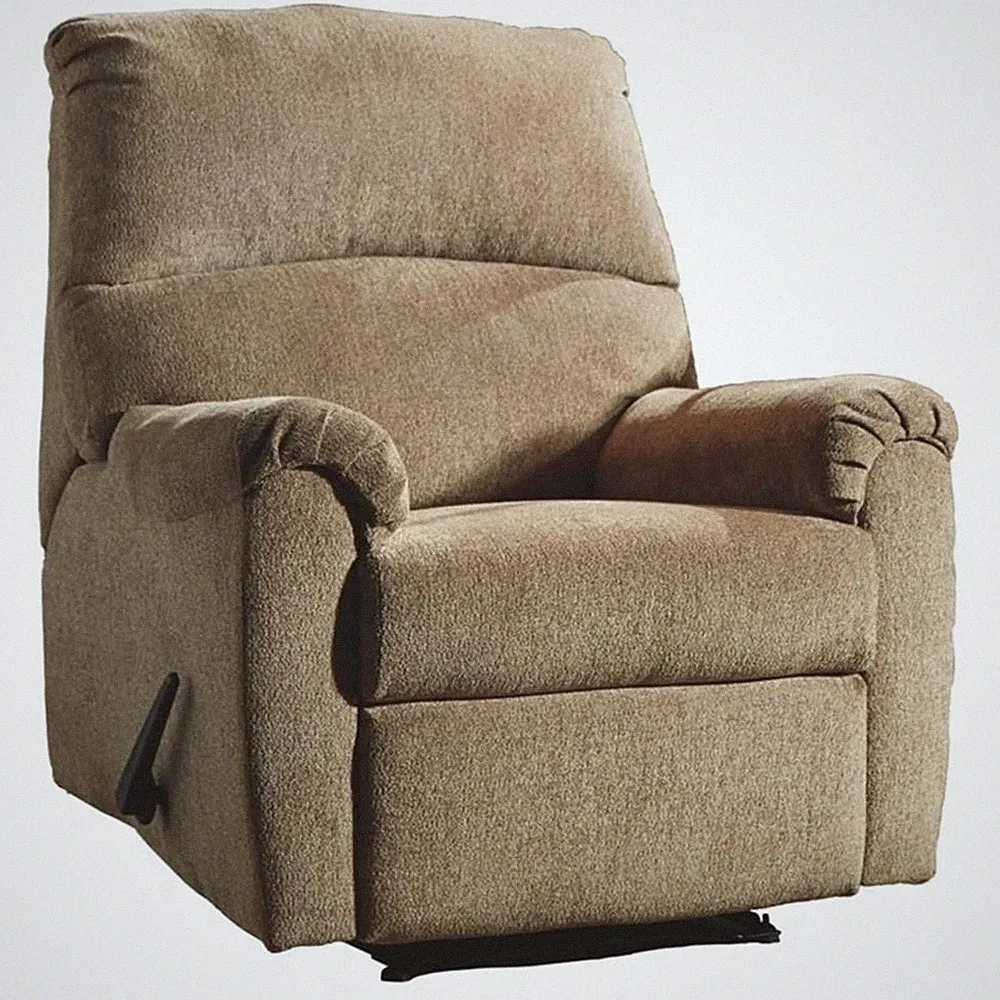 Signature Design by Ashley Nerviano Zero Wall Recliner in Mocha