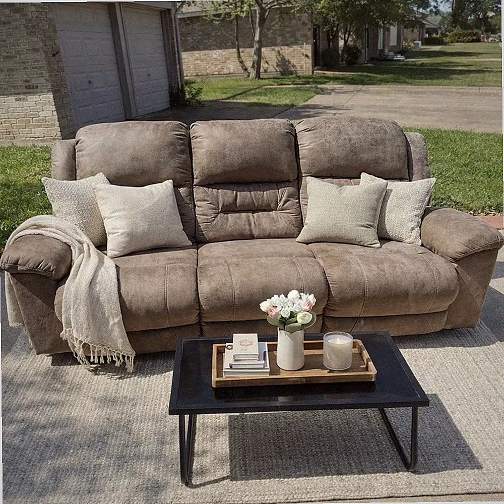 Signature Design by Ashley Stoneland Faux Leather Power Reclining Sofa